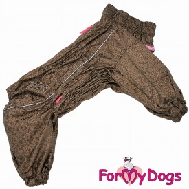 Дождевик для крупных собак ForMyDogs коричневый, девочка