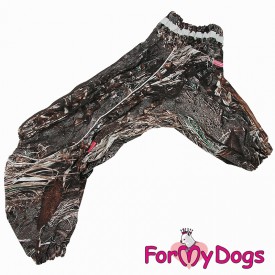 Дождевик для крупных собак ForMyDogs Камуфляж, коричневый