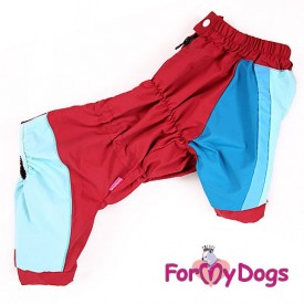 Дождевик для собак ForMyDogs бордо/синий