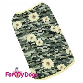 Майка для собак ForMyDogs камуфляж "Цветы"