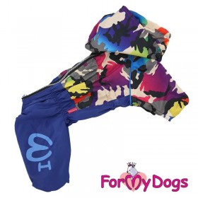Дождевик для собак ForMyDogs синий камуфляж