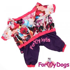 Комбинезон для собак ForMyDogs "Цветы" розовый