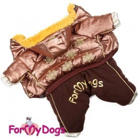 Комбинезон для собак ForMyDogs "Снежинки" бронза