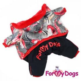 Комбинезон для собак ForMyDogs "Перышко" черно-красный