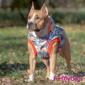Куртка для собак ForMyDogs "Перышко" оранжевый-фиолетовый