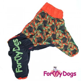 Комбинезон для собак ForMyDogs "Перья" черный-оранжевый