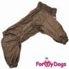 Дождевик для крупных собак ForMyDogs коричневый, девочка