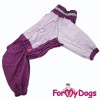 Дождевик для крупных собак ForMyDogs "Капли" фиолетовый